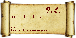Ill Lóránt névjegykártya